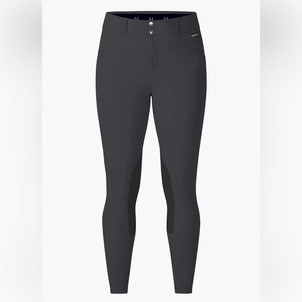 •KERRITS• Crossover II® Knee Patch Riding Breech Grey Black